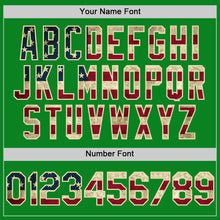 Load image into Gallery viewer, Custom Grass Green Vintage USA Flag-Cream Authentic Baseball Jersey