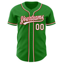 Laden Sie das Bild in den Galerie-Viewer, Custom Grass Green White-Red Authentic Baseball Jersey