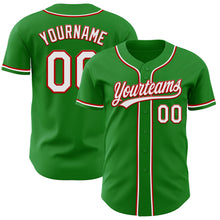 Laden Sie das Bild in den Galerie-Viewer, Custom Grass Green White-Red Authentic Baseball Jersey