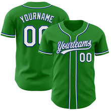 Load image into Gallery viewer, Custom Grass Green White-Royal Authentic Baseball Jersey