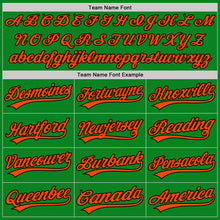Load image into Gallery viewer, Custom Grass Green Orange-Black Authentic Baseball Jersey