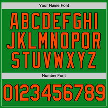 Load image into Gallery viewer, Custom Grass Green Orange-Black Authentic Baseball Jersey