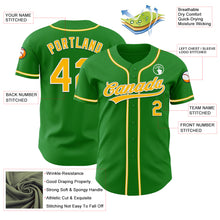 Load image into Gallery viewer, Custom Grass Green Gold-White Authentic Baseball Jersey