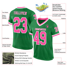 Charger l'image dans la galerie, Custom Grass Green Pink-White Mesh Authentic Throwback Football Jersey