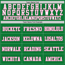 Charger l'image dans la galerie, Custom Grass Green Pink-White Mesh Authentic Throwback Football Jersey