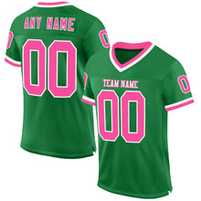 Charger l'image dans la galerie, Custom Grass Green Pink-White Mesh Authentic Throwback Football Jersey