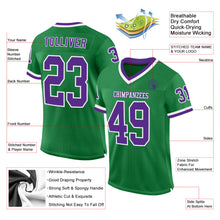 Charger l'image dans la galerie, Custom Grass Green Purple-White Mesh Authentic Throwback Football Jersey