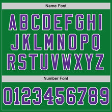Charger l'image dans la galerie, Custom Grass Green Purple-White Mesh Authentic Throwback Football Jersey
