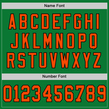 Charger l'image dans la galerie, Custom Grass Green Orange-Black Mesh Authentic Throwback Football Jersey