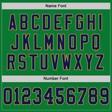 Charger l'image dans la galerie, Custom Grass Green Navy-Old Gold Mesh Authentic Throwback Football Jersey