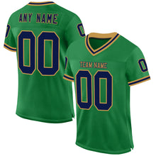 Charger l'image dans la galerie, Custom Grass Green Navy-Old Gold Mesh Authentic Throwback Football Jersey