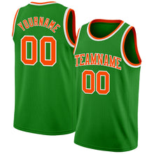 Загрузить изображение в средство просмотра галереи, Custom Grass Green Orange-White Authentic Basketball Jersey