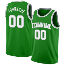 Загрузить изображение в средство просмотра галереи, Custom Grass Green White-Gray Authentic Basketball Jersey