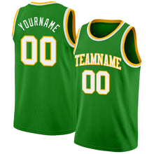Загрузить изображение в средство просмотра галереи, Custom Grass Green White-Gold Authentic Basketball Jersey
