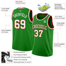 Загрузить изображение в средство просмотра галереи, Custom Grass Green White-Red Authentic Basketball Jersey