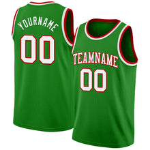 Загрузить изображение в средство просмотра галереи, Custom Grass Green White-Red Authentic Basketball Jersey
