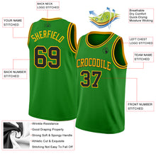 Загрузить изображение в средство просмотра галереи, Custom Grass Green Black-Gold Authentic Basketball Jersey