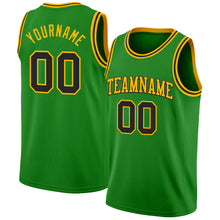 Загрузить изображение в средство просмотра галереи, Custom Grass Green Black-Gold Authentic Basketball Jersey