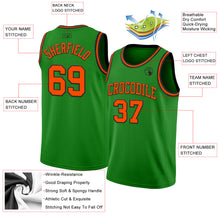 Загрузить изображение в средство просмотра галереи, Custom Grass Green Orange-Black Authentic Basketball Jersey