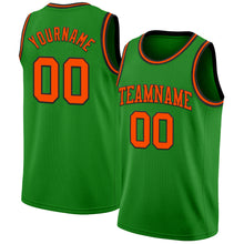 Загрузить изображение в средство просмотра галереи, Custom Grass Green Orange-Black Authentic Basketball Jersey