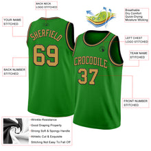 Загрузить изображение в средство просмотра галереи, Custom Grass Green Old Gold-Black Authentic Basketball Jersey