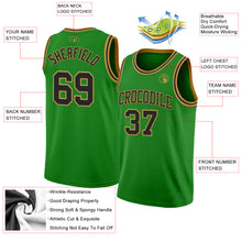 Загрузить изображение в средство просмотра галереи, Custom Grass Green Black-Old Gold Authentic Basketball Jersey