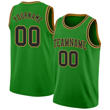 Загрузить изображение в средство просмотра галереи, Custom Grass Green Black-Old Gold Authentic Basketball Jersey