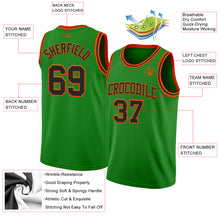 Загрузить изображение в средство просмотра галереи, Custom Grass Green Black-Orange Authentic Basketball Jersey