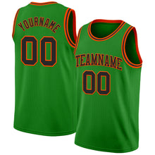 Загрузить изображение в средство просмотра галереи, Custom Grass Green Black-Orange Authentic Basketball Jersey
