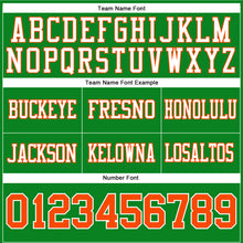 Load image into Gallery viewer, Custom Grass Green Orange-White Authentic Football Jersey