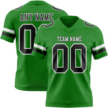 Load image into Gallery viewer, Custom Grass Green Black-White Authentic Football Jersey