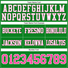 Load image into Gallery viewer, Custom Grass Green Pink-White Authentic Football Jersey