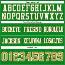 Load image into Gallery viewer, Custom Grass Green Old Gold-White Authentic Football Jersey