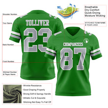 Laden Sie das Bild in den Galerie-Viewer, Custom Grass Green Gray-White Authentic Football Jersey