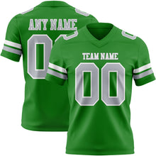 Laden Sie das Bild in den Galerie-Viewer, Custom Grass Green Gray-White Authentic Football Jersey