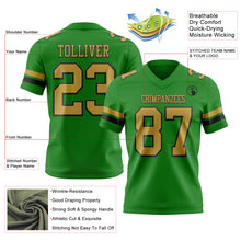 Load image into Gallery viewer, Custom Grass Green Old Gold-Black Authentic Football Jersey