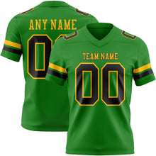 Load image into Gallery viewer, Custom Grass Green Black-Gold Authentic Football Jersey