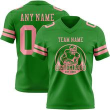 Charger l'image dans la galerie, Custom Grass Green Medium Pink Authentic Football Jersey