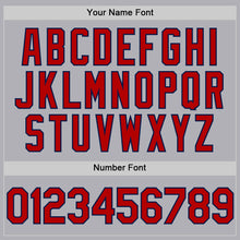 Laden Sie das Bild in den Galerie-Viewer, Custom Gray Red-Navy Mesh Authentic Throwback Baseball Jersey