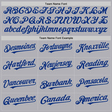 Laden Sie das Bild in den Galerie-Viewer, Custom Gray Royal Mesh Authentic Throwback Baseball Jersey