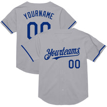 Laden Sie das Bild in den Galerie-Viewer, Custom Gray Royal Mesh Authentic Throwback Baseball Jersey