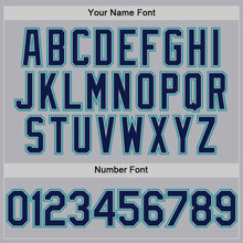 Laden Sie das Bild in den Galerie-Viewer, Custom Gray Navy-Teal Mesh Authentic Throwback Baseball Jersey