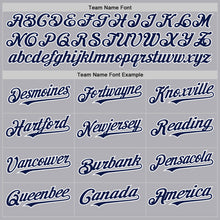 Laden Sie das Bild in den Galerie-Viewer, Custom Gray Navy-White Mesh Authentic Throwback Baseball Jersey