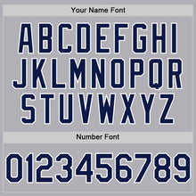 Laden Sie das Bild in den Galerie-Viewer, Custom Gray Navy-White Mesh Authentic Throwback Baseball Jersey