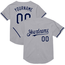 Laden Sie das Bild in den Galerie-Viewer, Custom Gray Navy-White Mesh Authentic Throwback Baseball Jersey
