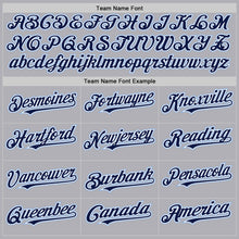 Laden Sie das Bild in den Galerie-Viewer, Custom Gray Navy-Light Blue Mesh Authentic Throwback Baseball Jersey