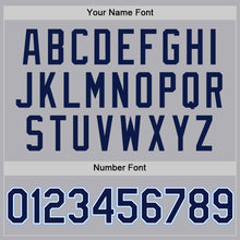 Laden Sie das Bild in den Galerie-Viewer, Custom Gray Navy-Light Blue Mesh Authentic Throwback Baseball Jersey