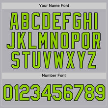 Laden Sie das Bild in den Galerie-Viewer, Custom Gray Neon Green-Black Mesh Authentic Throwback Baseball Jersey