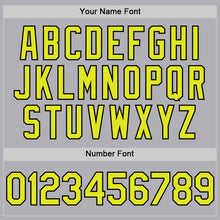 Laden Sie das Bild in den Galerie-Viewer, Custom Gray Neon Yellow-Black Mesh Authentic Throwback Baseball Jersey