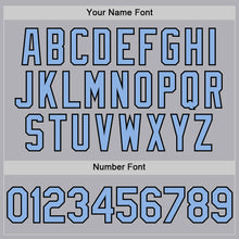 Laden Sie das Bild in den Galerie-Viewer, Custom Gray Light Blue-Black Mesh Authentic Throwback Baseball Jersey